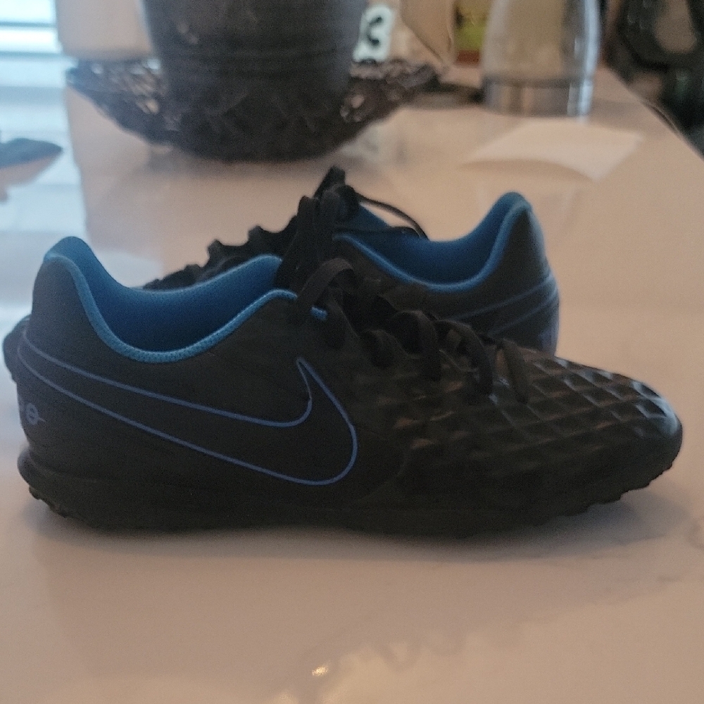 Nike Kids Black and Blue Athletic Shoes